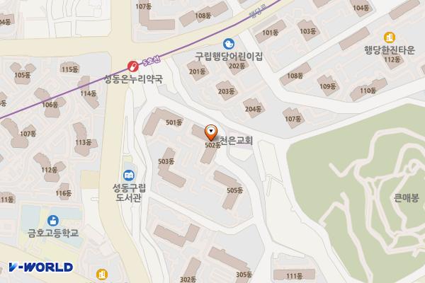 대현산관리사무소 위치 지도 — 서울특별시 성동구 금호로 100