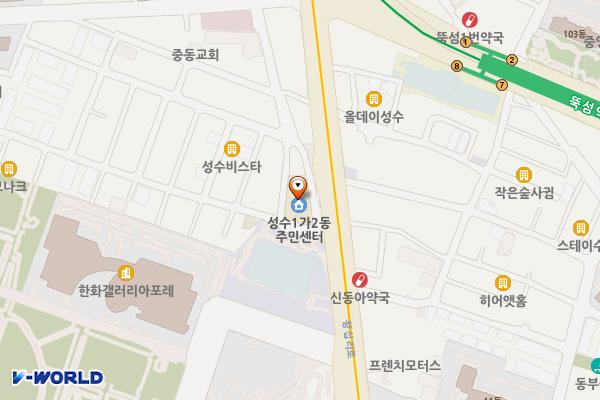 성수1가제2동공공복합청사(동주민센터) 위치 지도 — 서울특별시 성동구 왕십리로5길 3