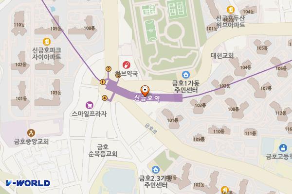 신세계오피스텔 위치 지도 — 서울특별시 성동구 행당로 6, 신세계오피스텔 (금호동1가)