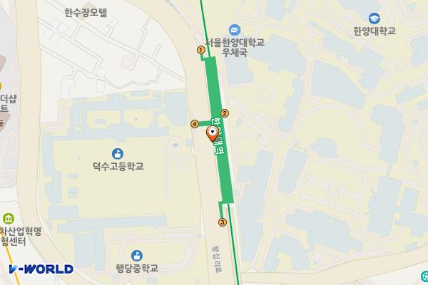 한양대역(2) 위치 지도 — 서울특별시 성동구 행당동 산17 17 한양대역