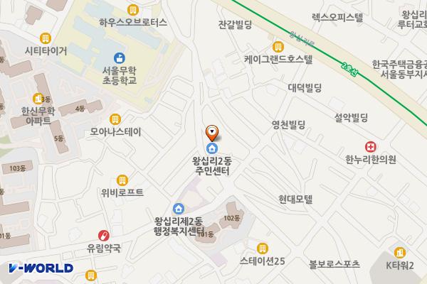 왕십리제2동주민센터 위치 지도 — 서울특별시 성동구 무학봉15길 6