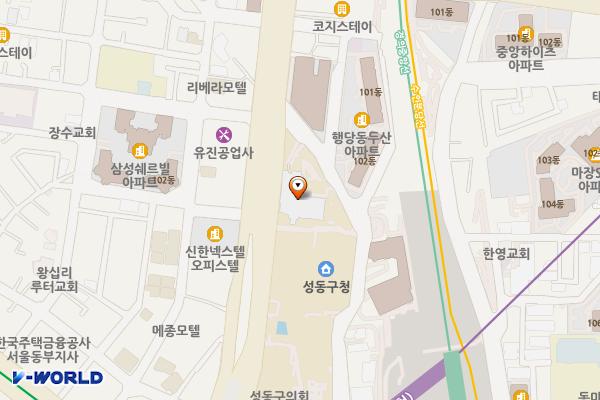 성동광진교육지원청 위치 지도 — 서울특별시 성동구 고산자로 280, 성동광진교육지원청 (행당동)