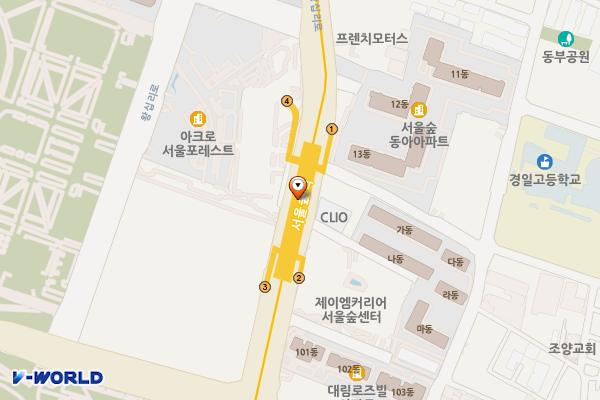 서울숲역(수인분당선) 위치 지도 — 서울특별시 성동구 왕십리로 77