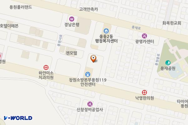 용원동 복합공영주차타워 위치 지도 — 경상남도 창원시 진해구 용원동 1219-1