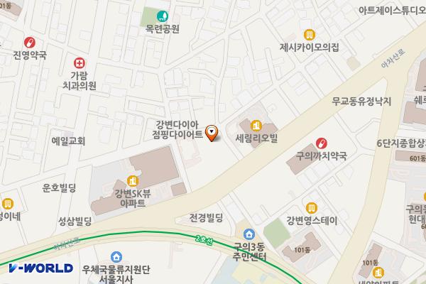 구의3동 공영주차장 위치 지도 — 서울특별시 광진구 광나루로52길 83