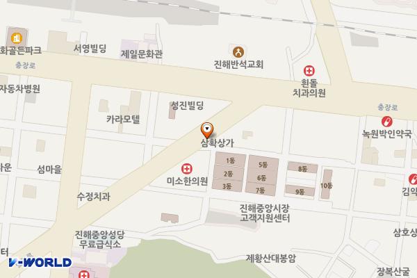 중원·화천 공영주차장 위치 지도 — 경상남도 창원시 진해구 화천동 69