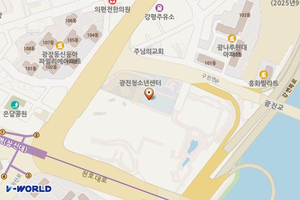 광진구민체육센터 화장실 위치 지도 — 서울특별시 광진구 구천면로 14