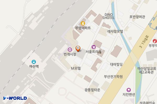 마산역번개시장 공영주차장 위치 지도 — 경상남도 창원시 마산회원구 석전동 227-2
