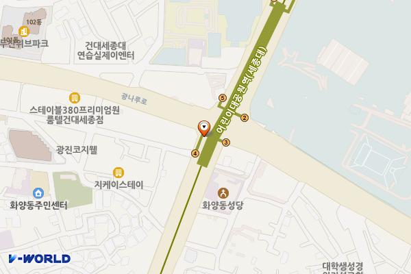 어린이대공원역(7) 위치 지도 — 서울특별시 광진구 화양동 164-1 어린이대공원역