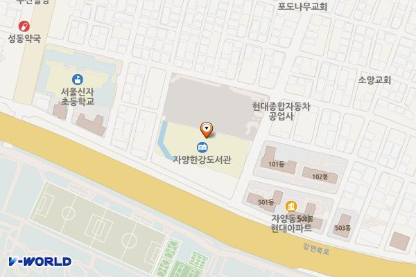 자양유수지 공중화장실 위치 지도 — 서울특별시 광진구 뚝섬로52길 74