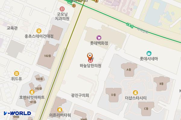 롯데백화점 위치 지도 — 서울특별시 광진구 능동로 90