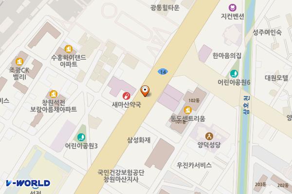 마산역 공영주차장 위치 지도 — 경상남도 창원시 마산회원구 석전동 267