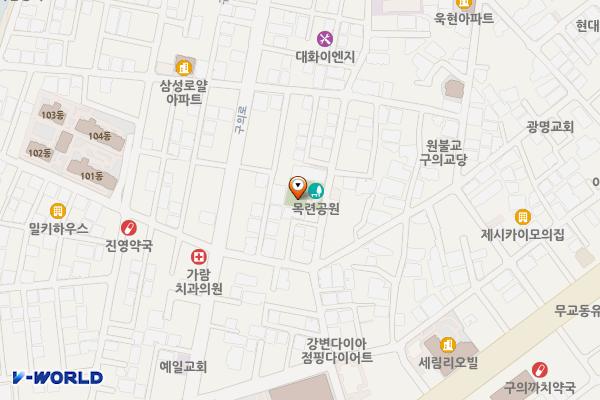 목련공원 공중화장실 위치 지도 — 서울특별시 광진구 아차산로59길 49