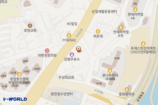 강평텔레콤강평주유소 위치 지도 — 서울특별시 광진구 아차산로 616