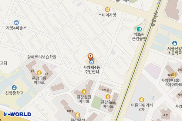 자양4동도서관 위치 지도 — 서울특별시 광진구 뚝섬로26길 58