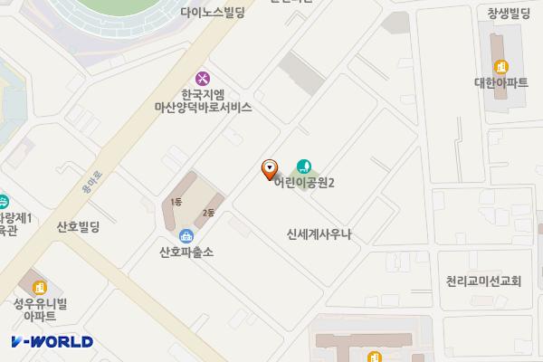 산호시장 공영주차장 위치 지도 — 경상남도 창원시 마산합포구 산호동 29-1