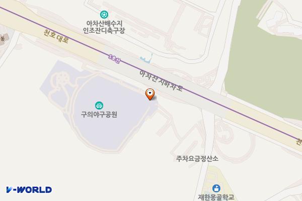 구의야구공원화장실 위치 지도 — 서울특별시 광진구 워커힐로 57-30