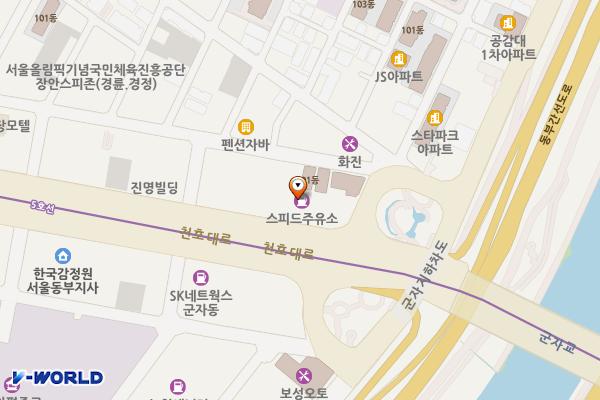 스피드주유소 공중화장실 위치 지도 — 서울특별시 동대문구 천호대로 453(장안동)