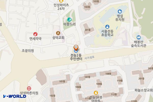전농2동 주민센터 위치 지도 — 서울특별시 동대문구 사가정로 137