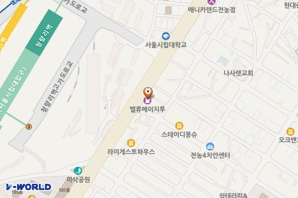 배봉로주유소 공중화장실 위치 지도 — 서울특별시 동대문구 서울시립대로 108