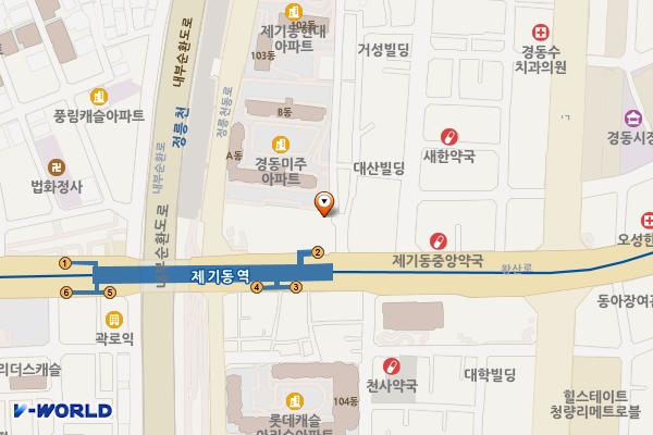 한솔동의보감 타워 위치 지도 — 서울특별시 동대문구 왕산로 109