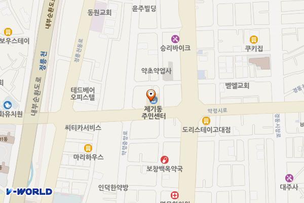 제기동 주민센터 위치 지도 — 서울특별시 동대문구 약령시로 71