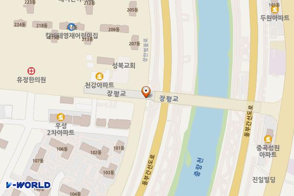 장평교 위치 지도 — 서울특별시 동대문구 장안벚꽃로 134