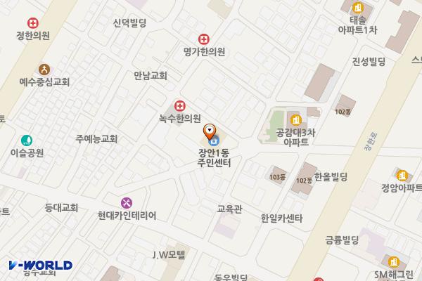 장안1동 주민센터 위치 지도 — 서울특별시 동대문구 한천로18길 52