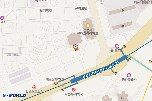 청량리동 공영주차장 위치 지도 — 서울특별시 동대문구 홍릉로1길 17