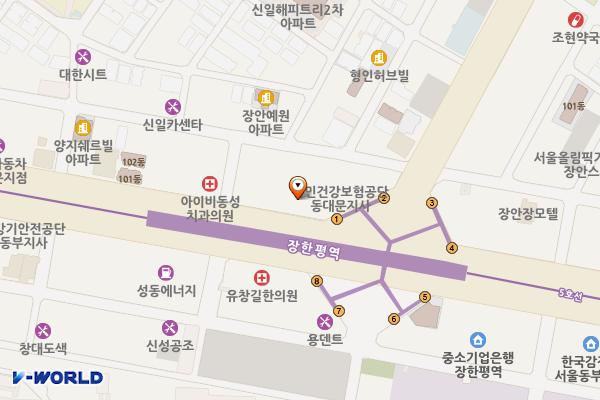 삼성생명 장안동빌딩 위치 지도 — 서울특별시 동대문구 천호대로 401