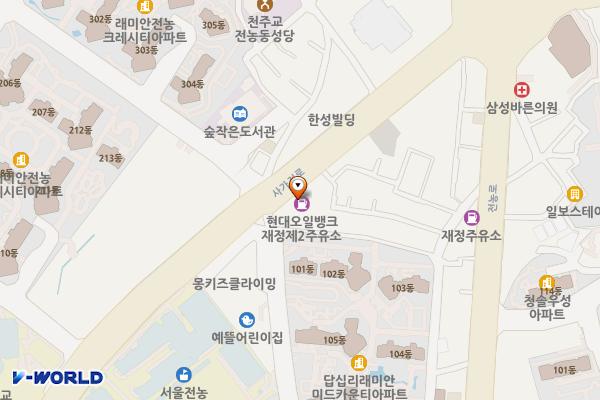 재정제2주유소 공중화장실 위치 지도 — 서울특별시 동대문구 사가정로 90(전농동)