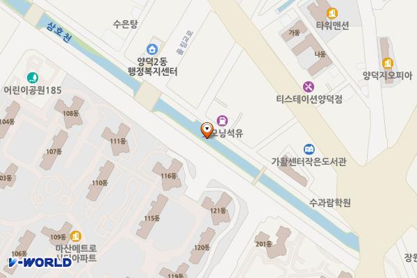 산호천 공영주차장 위치 지도 — 경상남도 창원시 마산회원구 양덕동 36-2
