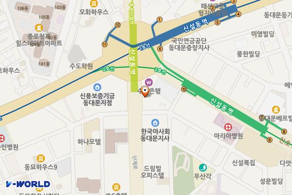 동대문우체국 위치 지도 — 서울특별시 동대문구 천호대로 4