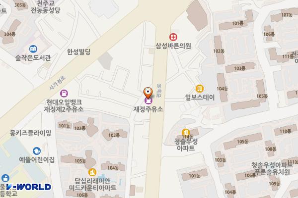 재정주유소 공중화장실 위치 지도 — 서울특별시 동대문구 전농로 121(전농동)