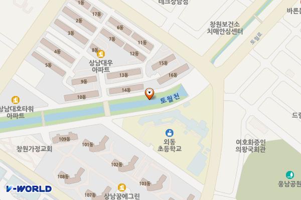토월사거리 공영유료주차장 위치 지도 — 경상남도 창원시 성산구 상남동 502-1