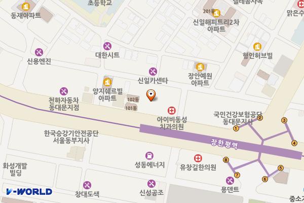 서울특별시 새마을회관 위치 지도 — 서울특별시 동대문구 천호대로 389