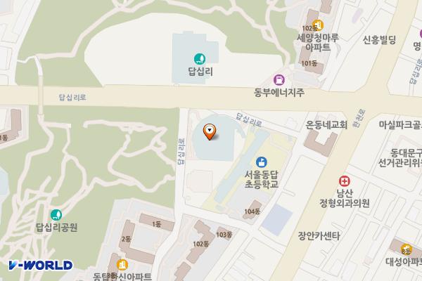 동대문구체육관 위치 지도 — 서울특별시 동대문구 답십리로 210-3