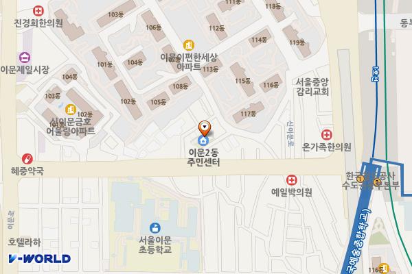 이문2동 주민센터 위치 지도 — 서울특별시 동대문구 신이문로 27-5