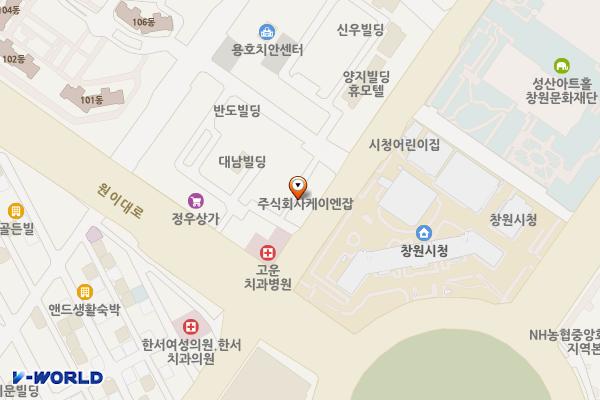 시청 옆 공영주차장(고운치과 옆) 위치 지도 — 경상남도 창원시 성산구 용호동 73-41