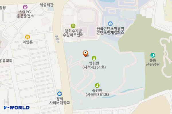 홍릉근린공원 화장실 위치 지도 — 서울특별시 동대문구 회기로10길 78
