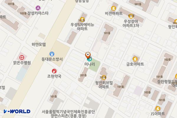 장안1 위치 지도 — 서울특별시 동대문구 천호대로87길 43