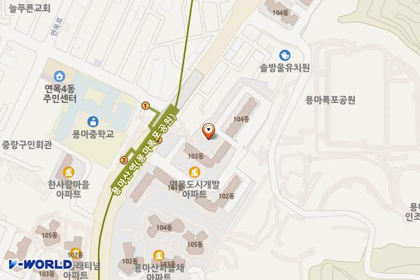 용마산역(7) 위치 지도 — 서울특별시 중랑구 면목동 1382-13 용마산역