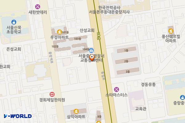 묵2동 주민센터 위치 지도 — 서울특별시 중랑구 동일로 847