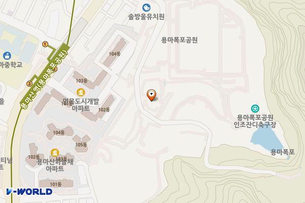 용마폭포공원1 위치 지도 — 서울특별시 중랑구 용마산로 250-12
