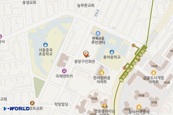 중랑구민회관 위치 지도 — 서울특별시 중랑구 면목로 238