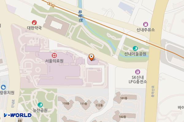 서울의료원 위치 지도 — 서울특별시중랑구 신내로 156