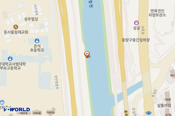 장안교 이동식화장실 위치 지도 — 서울특별시 중랑구 면목동727-24