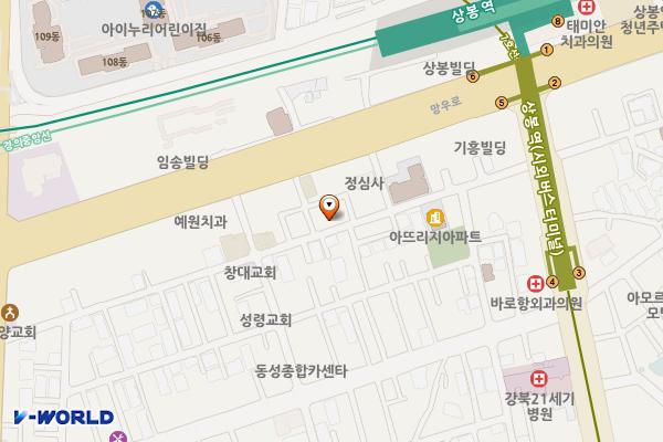 상봉역(경의중앙선, 경춘선) 위치 지도 — 서울특별시 중랑구 망우로 297