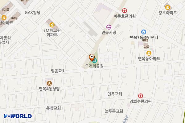 오거리어린이공원 위치 지도 — 서울특별시 중랑구 면목7동 351