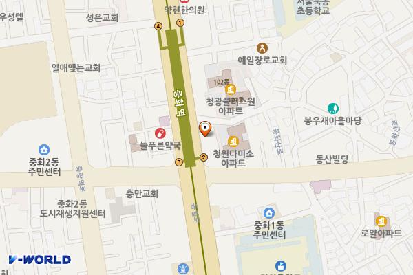 대신빌딩 개방화장실 위치 지도 — 서울특별시 중랑구 동일로 802